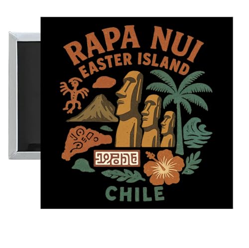Rapa NUI Easter Island Chile Keepsakes Souvenir 2.5 x 2.5-Inch Fridge Magnet (Single)