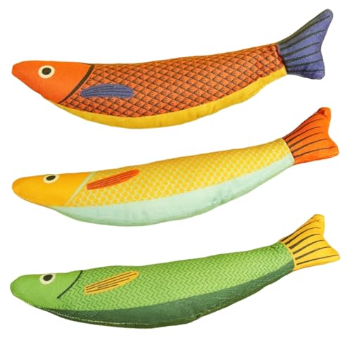 Juguetes de hierba gatera para gatos en forma de pez Xweptuy pack de 3 con sonido para el aburrimiento 2