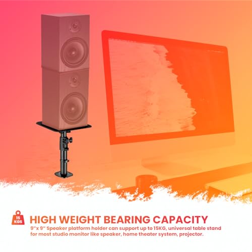 Audio Array AA-21 Desktop Mount Speaker Stands | 15KG Capacity | Height, Tilt & Rotation Adjustable | Smart Cable Management | for Sound Editing, Gaming, Music Production | Black (Set of 2) Audio Array AA-21 Desktop Mount Speaker Stands | 15KG Capacity | Height, Tilt & Rotation Adjustable | Smart Cable Management | for Sound Editing, Gaming, Music Production | Black (Set of 2)