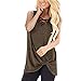 Produktbild Tanktops für Frauen Sommer Lose Rundhals Feste Damen T-Shirts Twist Knot Tuniken Tops Blusen Ärmellose Criss-Cross gekreuzte Shirts Tops