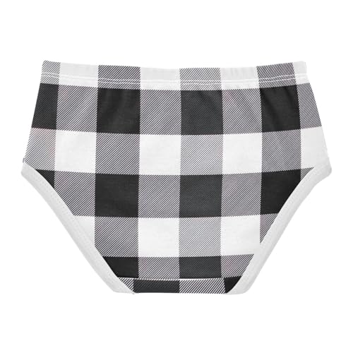 Cotton Toddler Underwear Custom Black White Buffalo Plaid Girl Panties Cute Cartoon Briefs Undies Kids 2t2