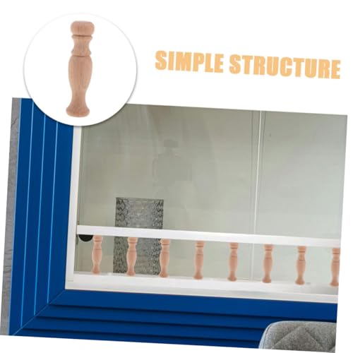 Unomor 10pcs Unpainted Hand Carved Wood Spindles for DIY Crafts Roman Column Baluster Replacement Solid Wood Decorative Pillar for Furniture and Cabinet