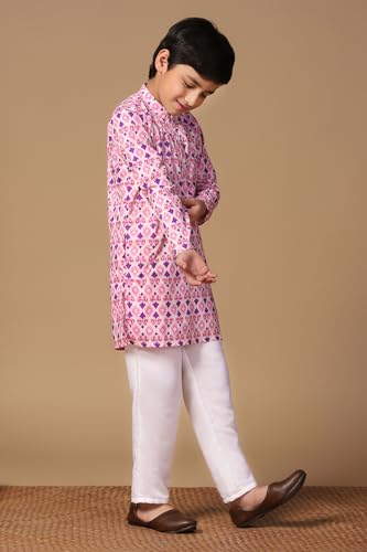 Image of Fashion Dream Boy's Cotton Blend Printed Kurta Pant Set|Kurta Set|Kurta And Pant Set|Kids Ethnic Set|Ethnic Set