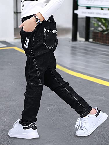 Boys Pull-On Jeans Elastic Waist Casual Outdoor Denim Slacks2