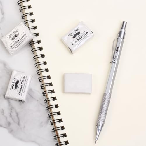 Image of Mr. Pen- Kneaded Erasers, 0.9 inch x 1.25 inch, 8 Pack, White, Soft Moldable | Art Erasers for Charcoal, Graphite & Pastel Drawing, Precision Highlighting, Smudge Control, Easy Shaping