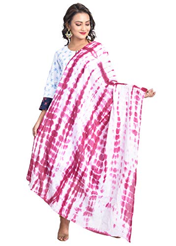 Image of Women's Pure Cotton Traditional Authentic Shibori Tie Dye Dupatta Chunni