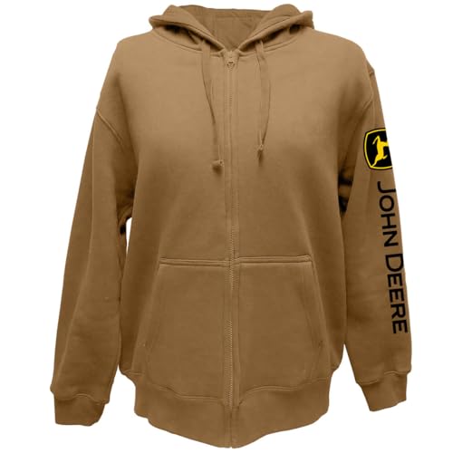 Sweat-shirt en polaire John Deere contre le froid avec fermeture éclair pratique