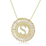 COTTVOTT A-Z Alphabet Pendant Necklaces Charms Women Initial Letter Chain Necklace 4 Colors