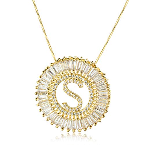 COTTVOTT A-Z Alphabet Pendant Necklaces Charms Women Initial Letter Chain Necklace 4 Colors