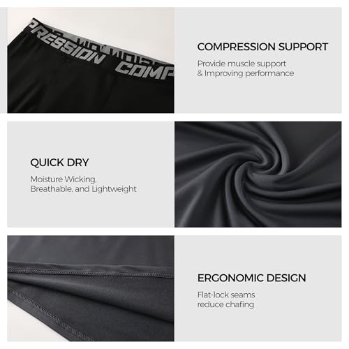 JOYWEST Youth Boys' Compression Leggings Pants Quick Dry Athletic Tights Sports Thermal Base Layer for Kids Basketball Cold3