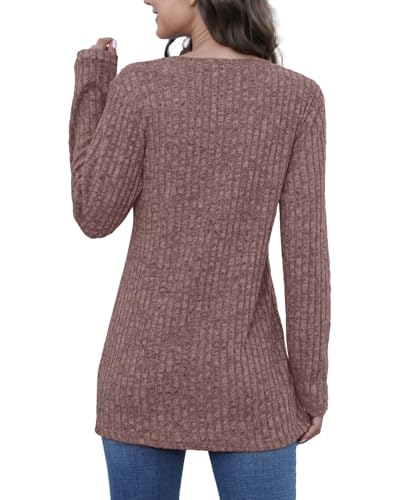 Image of JomeDesign Long Sleeve Shirts for Women Crew Neck Lightweight Sweater Loose Casual Tunic Tops