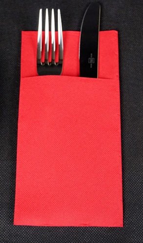 Boîte De 960 Serviettes En Papier Kangourou 40x40 Cm Noir - Pliage 1/8 Pour Couverts