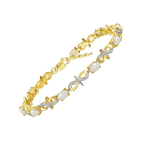 Rylos Bracelets for Women Yellow Gold Plated Silver Infinity Tennis Bracelet Gemstone & Diamonds Adjustable to Fit 7
