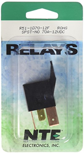 NTE Electronics R51-1D70-12F Series R51 Automotive Relay, Flange Mount, SPST-NO Contact Arrangement, 0.250