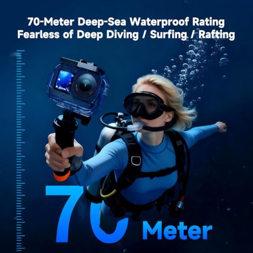 Image of Yantralay Waterproof Housing for D JI Os mo Action 6 | Protective Case with Dual Cold Shoe Mount | PC Shell for Diving Snorkeling Surfing | Action Camera Accessories