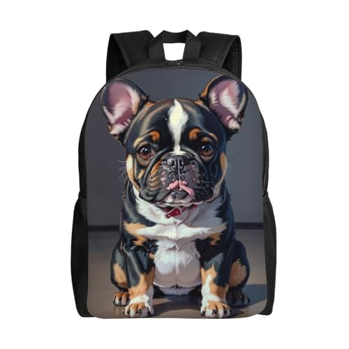 Durable Unisex 16 Backpack Dog Portrait Bulldog Water Resistant for Work Travel & Outdoor Adventures 16 Inch Devices