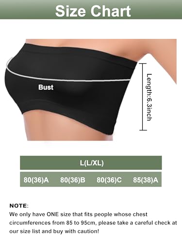 Cooraby 4 Pack Women Tube Tops Summer Non-Padded Seamless Bra, 4 Colors2