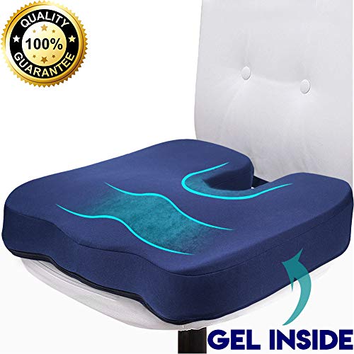 Stuffed Gel Seat Cushion for Long Sitting, Orthopedic Gel & Memory Foam Seat