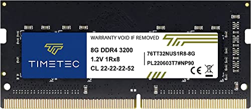 Timetec 8GB DDR4 �m�[�gPC�p������ 3200MHz(PC4-3200AA) PC4-25600 SODIMM 260 Pin 1.2V CL22 Non-ECC Unbuffered �m�[�gPC �~�jPC �I�[���C������PC�p