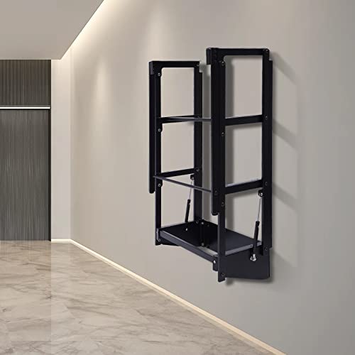 Luoshaliya Wall Mounted Foldable Table Rack, Table Stand Rack With Storage Shelf, Floating Desk Frame Metal Table Bracket For Living Room, Bedroom, Office, Study Desk, Dining, Home #TOP1