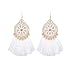 Tassel Earrings for Women HSWE Fringe Earrings Thread Dangle Earrings(White)