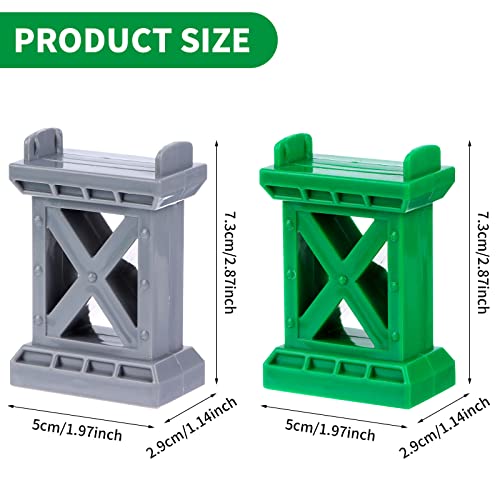 12 pcs train bridge pier track railway accessories multi level support risers high level blocks compatible all major brands greygreen
