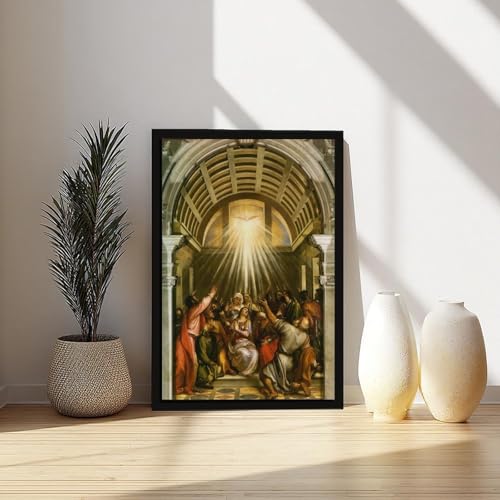 Poster Pentecôte par Titian toile avec cadre à suspendre cadeau idéal