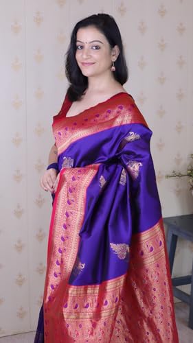 Image of SGF11 Women's Kanjivaram Pure Soft Silk Saree With Blouse Piece