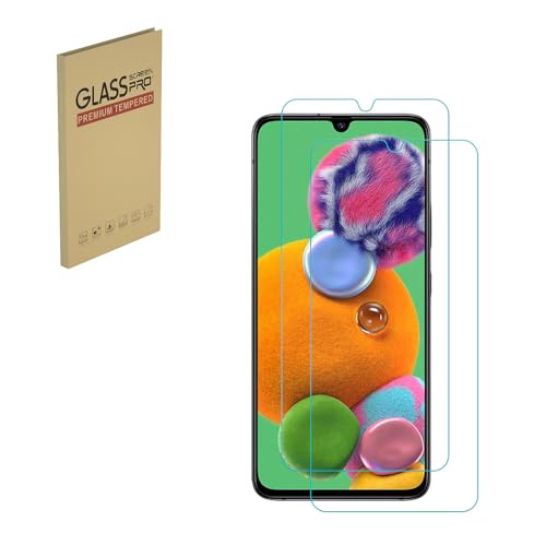 Protector de pantalla para Samsung Galaxy A90 5G versión Película protectora de vidrio templado HD 9H Dureza Estuche Amigable Fácil instalación Anti arañazos Libre de burbujas (2 piezas)