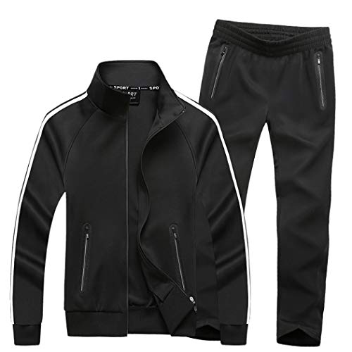 Modern Fantasy Women's Active Tracksuit Seamless Pocket Jogging Jacket & Pants Set Black M #TOP12