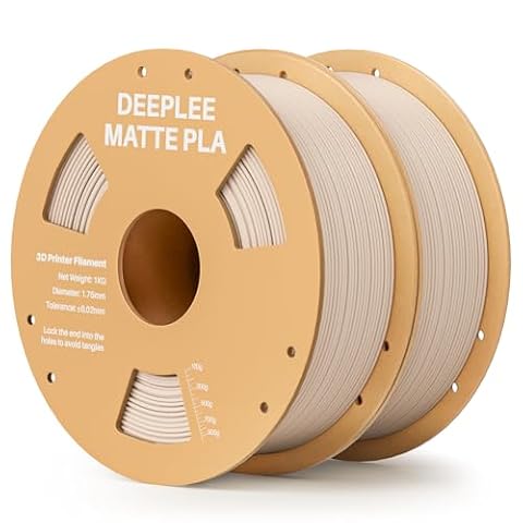 DEEPLEE Matte PLA Filament 1.75mm 3D Printer Filament, Dimensional Accuracy +/- 0.02mm, Fits for Most FDM 3D Printers Beige 2kg