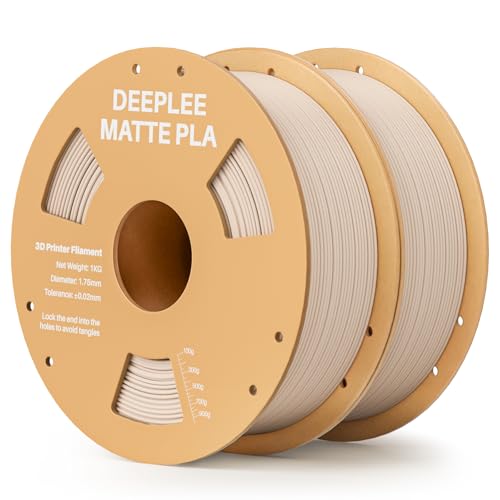 Image of Matte PLA Filament 1.75mm, 3D Printer Filament Dimensional Accuracy + /- 0.02mm, No Clogging, Higher Toughness, Cardboard Spool 3D Filament, 2 Pack Beige