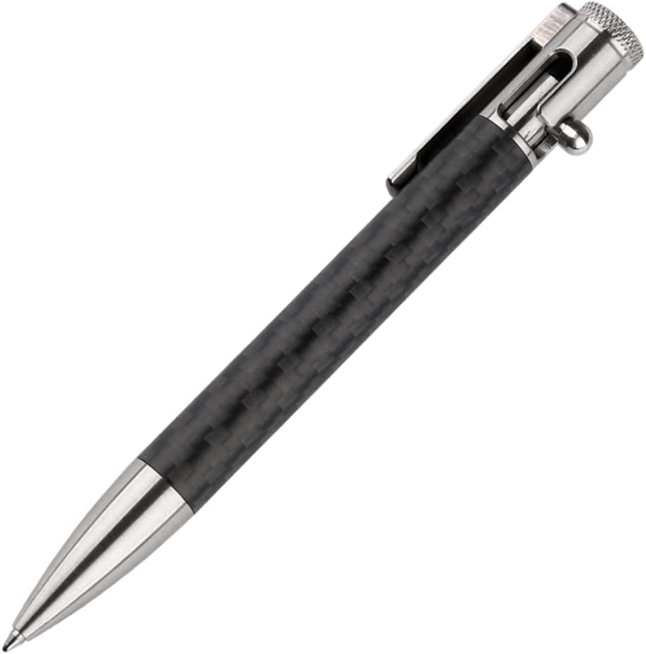 Cool Hand 4.9 Bolt Action Pen, Glossy or Matt Finished Carbon Fiber Barrel, Ink Refillable Office Pocket EDC Writing Ballpoint