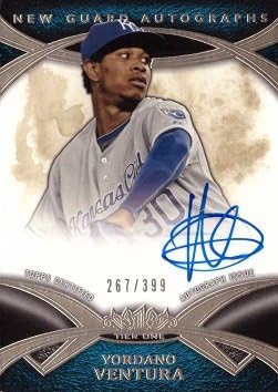 2014 Topps Tier One #NGA-YV Yordano Ventura Certified Autograph Baseball Card from Rookie Season - Only 399 made!