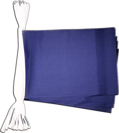 Guirlande drapeau bleu tissu leger de 5,9 m de long pour suspension interieure