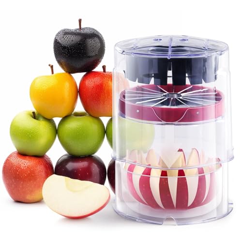 Comparison: Best Apple Slicer And Corer 10 OOKUU Upgraded Apple Slicer and Corer, 5.12 In Extra-Large Apple Slicer, 16 Thin Slices Ultra Safety & Heavy-Duty Stainless Steel Apple Cutter, Cut Apples All The Way Through, with Clear Bowl