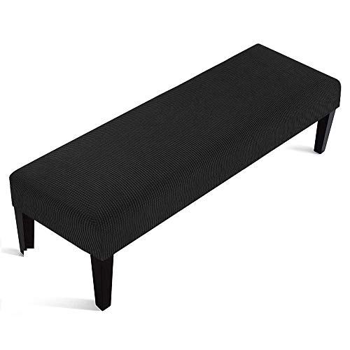 C/N Fundas de Banco otomana Cubierta para Banco Fundas para Taburete Pie de Cama Banqueta Negro