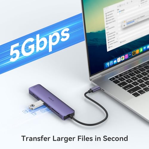Image of USB C Hub HDMI Adapter for MacBook Pro /Air, MOKiN 7 in 1 USB C Dongle with HDMI