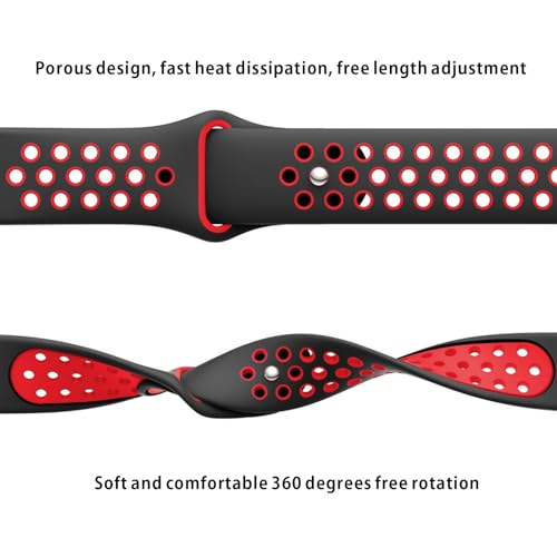 Watch strap 20mm/22mm porous breathable two-color silicone strap, soft, comfortable, waterproof and breathable, simple installation without tools, men and women (22MM, Black + yellow, gray + yellow) by YSuqiBB - Used condition - Image 4