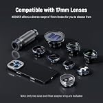 NEEWER 16 Pro Max Phone Case,TPU/PC Nonslip Protective Heavy Duty Phone Cover with Modular Backplate for 67mm Thread Filter/17mm Lens/T Mount Lens,Compatible with iPhone 16ProMax MagSafe Moment,PA084P