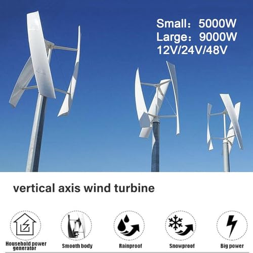 Turbina eólica vertical para casas de campo eficientes y sistemas de energía aislados 3