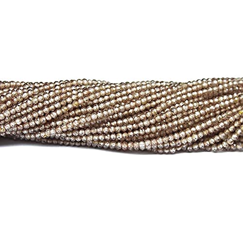 Perles rondelles en quartz impérial champagne micro-facettées LKBEADS de 2mm pour création de bijoux