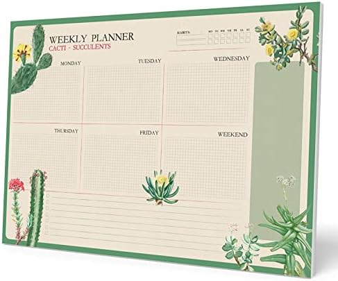Kokonote Botanical Weekly Planner A3 - Desk Calendar - Family Calendar - 54 Tear Off Pages - Desk Planner - Desk Planner 2022 - Friends Gifts - Friends Calendar