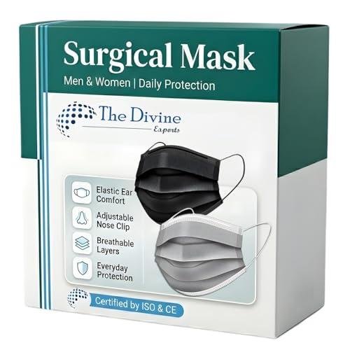 Image of Surgical Mask for Men & Women | Certified by ISO & CE to Protect Mouth Droplets, Dust and Pollution Combo