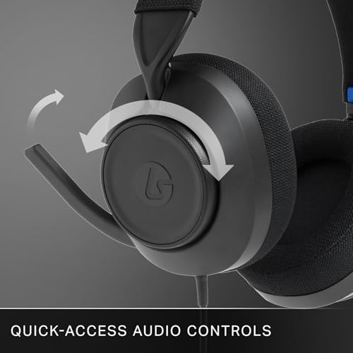 Image of PowerA LucidSound LS10P Gen 2 Wired Gaming Headset with 50mm Drivers, Flip-to-Mute Mic, Tempest 3D Audio, Swivel cups, Lightweight & Glasses-Friendly for PS5, PS4 & PC, Black