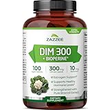 Zazzee DIM 300 mg, 100 Count, Vegan, Plus 10 mg BioPerine, 100 Day Supply, Plus Pure Organic Broccoli Extract, Vegan and Non-GMO, 300 mg of DIM per Capsule