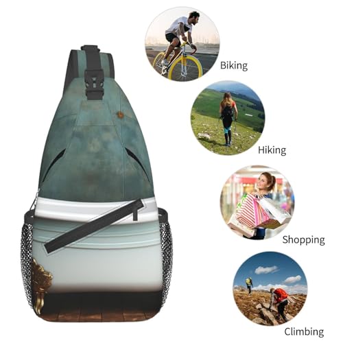 Mochila Sling urbana negra para uso diario miniatura 5