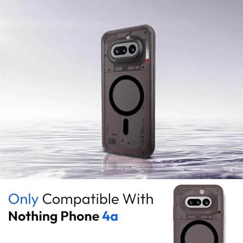 Image of Compatible for Nothing Phone 4a Translucent Hard Back | Only Compatible with Wireless Magnetic Accessories | Thin and Slim Magnetic Back Cover (Black)