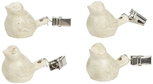 Abbott Collection Set of 4 Cast Iron Antique White Bird Tablecloth Weights