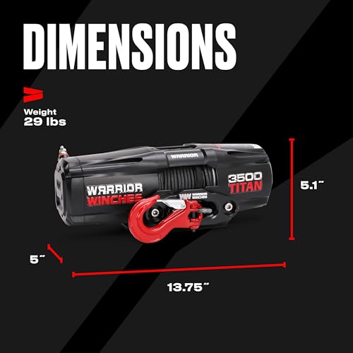 Warrior Winches Titan 3500lb Eléctrico 12V Cuerda Sintética miniatura 4